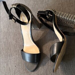 Nine West Black and White Houndstooth Heels